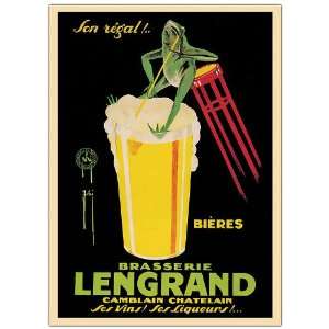  Bieres Brasserie Lengrand by G. Piana Framed 24x32 Canvas 