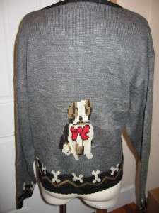 Tally Ho Petites Gray Button Down Dog Cardigan with Decorative Buttons 