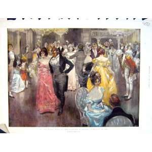  1901 SOCIETY FUNCTION MEN LADIES DANCING EARLY CENTURY 