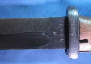Vintage US Military Bayonet w/ Leather Sheath & Scabbard G  