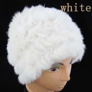 Colors Warm Winter Women Beret Beanie Faux Rabbit Fur Hat Ski Cap 