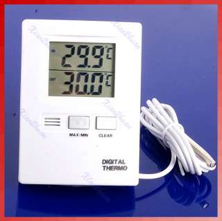   Digital Indoor And Outdoor Thermometer Temperature Meter White  