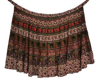 New Wrap Around Skirt Hand Block Print Boho Hippie New Long Cotton 