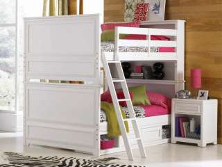 Youth White Twin Size Bunk Bed w/ Storage Box  