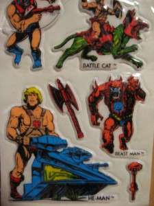 MOTU Master Of The Universe Vintage PUFFY STICKERS Lot Of 2 HE MAN 