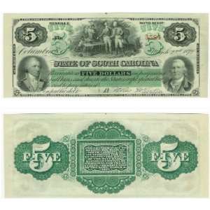  State of South Carolina 1872 5 Dollars, CR 5 Everything 