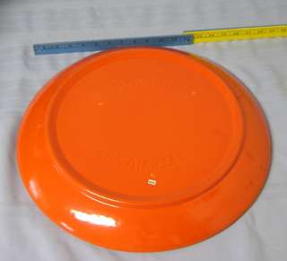 Large Bauer Los Angeles 17 inch Orange pottery chop plate California 