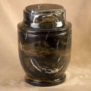  Celestia Black and Gold Marble Urn for Ashes