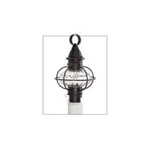   New Vidalia Onion 1 Light Outdoor Post Lamp in Black with Clear glass