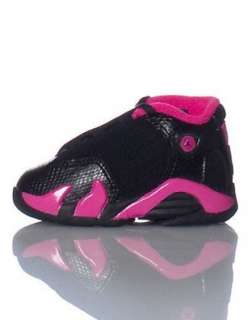  Jordan Baby Toddler 14 Jordan Black Suede Pink (TD) Shoes