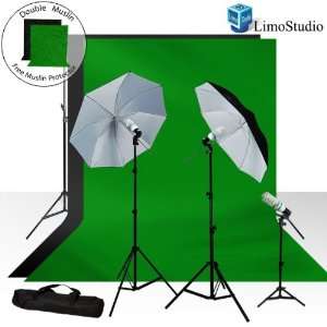   Backdrop + FREE BONUS Black, Green Muslin Protector Background Photo