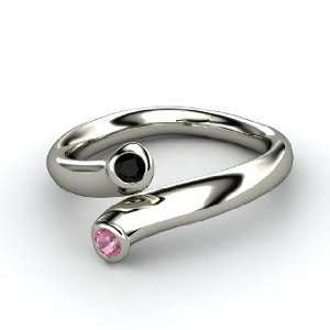   Together Ring, Sterling Silver Ring with Pink Tourmaline & Black Onyx