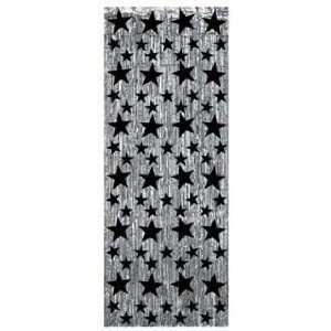  Silver Curtain with Black Stars 