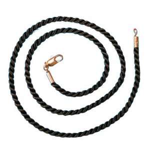  18K Gold Plated 42 cm Black Twisted Rope / String Jewelry
