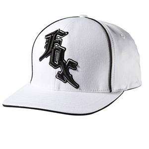  Fox Racing Midnight Flexfit Hat   Large/X Large/White 