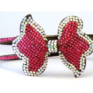  Bling Bling Bow Headband with Red & Ab Rhinestones 