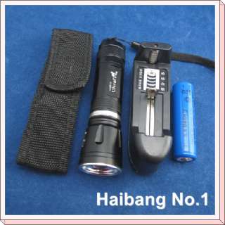 Zoom Zoomable CREE Q5 LED Flashlight Torch Charger 380L +18650 Battery 