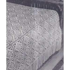  Vintage Crochet PATTERN to make   MOTIF Block Bedspread in 