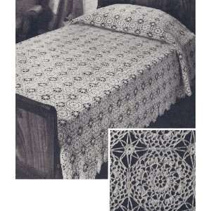  Vintage Crochet PATTERN to make   MOTIF BLOCK Bedspread 