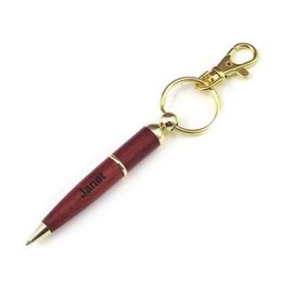 Personalized Laser Engraved Rosewood Key Chain Pen  