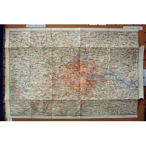  MAP 1910 PLAN LONDON KENT SURREY BARKING EPPING