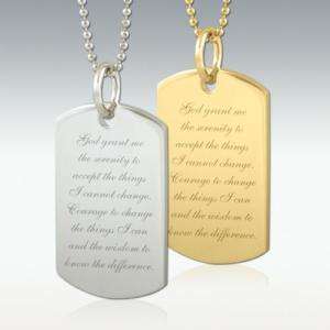 God Grant Me Dog Tag Engraved Pendant Silver or Gold  