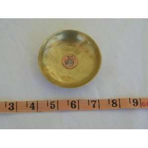   Vintage Brass Copper Dish 2 Lotus Blossom China Bowl 