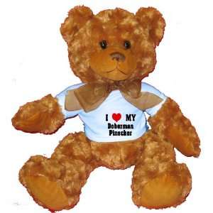   Doberman Pinscher Plush Teddy Bear with BLUE T Shirt Toys & Games