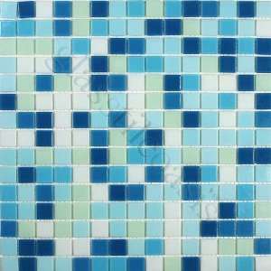  Ocean Mist 3/4 x 3/4 Blue Gem Blends Glossy Glass Tile 