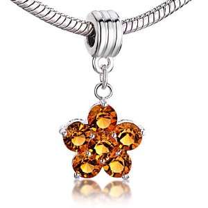   Flower Dangle Gift Beads Fits Pandora Charm Bracelet Pugster Jewelry