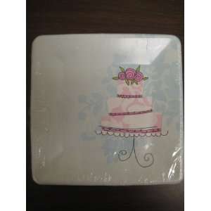   Wedding Snack Plates Pink and Blue with Wedding Cake Design Kitchen