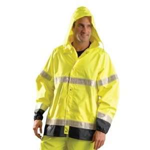   Hi Viz Yellow Gloss ANSI Class 3 Rain Jacket