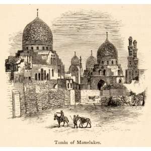  1864 Wood Engraving Tomb Burial Mamluk Mamelukes Egypt 