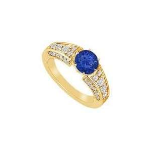    Sapphire and Diamond Ring  14K Yellow Gold   2.00 CT TGW Jewelry
