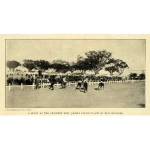  1908 Print Crescent City Jockey Horse Racing Track New 