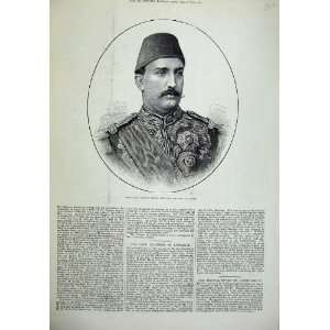  1879 Mohammed Tewfik Pasha Khedive Egypt Portrait Man 