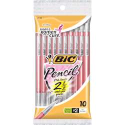 BIC Breast Cancer Mechanical Pencils .7mm 10 pack  