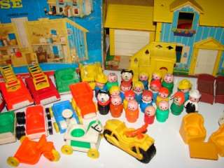 Vintage Fisher Price 45+ Little People 952 W/Box Play Family House w 