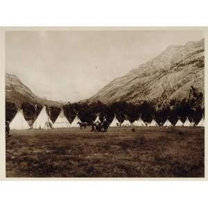  1926 Camp Tepees Nakoda Stoney Indian Banff Alberta 