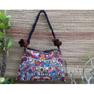 hmong bag tiny bag boho bag ethnic bag made from embroidered fabric 