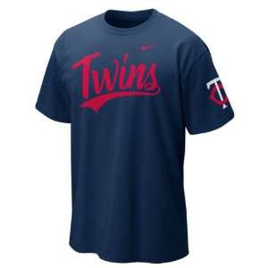 Minnesota Twins Navy Nike 2012 Script Wordmark T Shirt  
