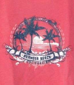 Sunset Palm Ladies Redondo Beach Cap Sleeve Tee Shirt  