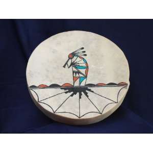  Painted Native American Tigua Indian Drum  16 kokopelli 