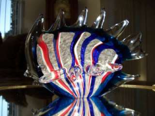 Large Murano Art Glass Colorful Fish, Multil Hands  