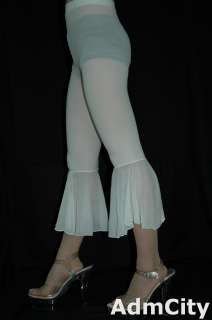 Music Legs Mesh belly capri pants white  