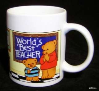 Worlds Best Teacher Mug Avon Products 3.75 Teddys  
