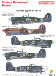 Techmod Decals 1/48 HAWKER TYPHOON Mk Ib Fighter  