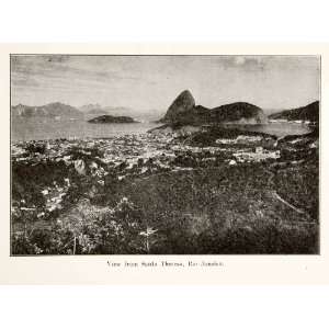   Sugarloaf Mountain Brazil   Original Halftone Print