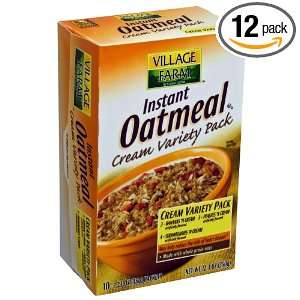 Sturms Village Farm Instant Oatmeal, Creamy Variety Pack 8 Count, 9.9 