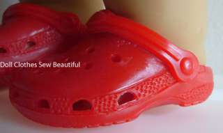 Doll Clothes Red Croc Duc Clog Shoes fits Bitty Baby  